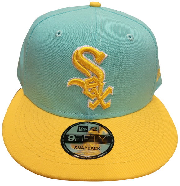 Men's New Era 9Fifty Chicago White Sox Aqua/Yellow Snapback (60202684) - OSFM