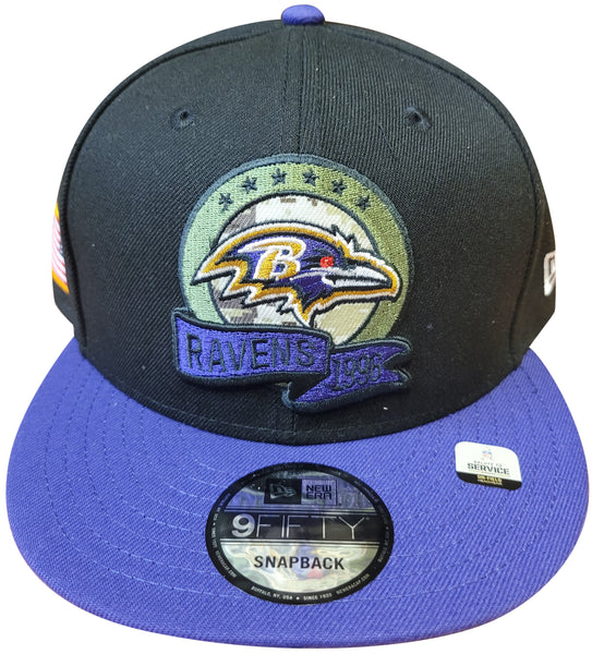New Era 9Fifty Black NFL Baltimore Ravens Salute To Service Snapback - OSFM