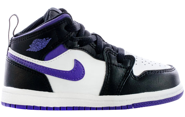 Toddler's Jordan 1 Mid Black/Dark Iris-White (640735 095)