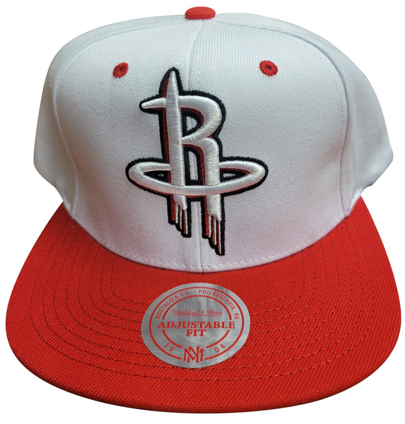 Men's Mitchell & Ness White/Red NBA Houston Rockets XL Pop Team Snapback - OSFA