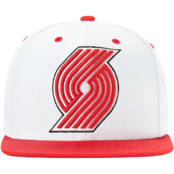 Mitchell & Ness White/Red NBA Portland Trailblazers XL Pop Team Snapback - OSFA