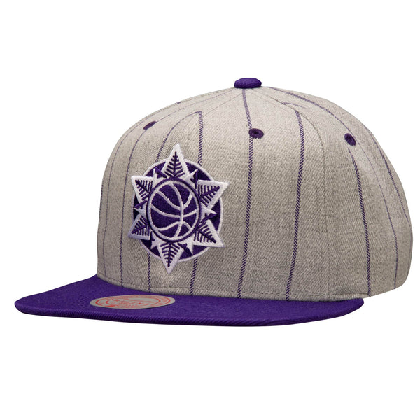 Mitchell & Ness Heather Grey/Purple NBA Utah Jazz Pin Pop HWC Snapback - OSFA