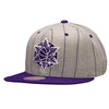 Mitchell & Ness Heather Grey/Purple NBA Utah Jazz Pin Pop HWC Snapback - OSFA