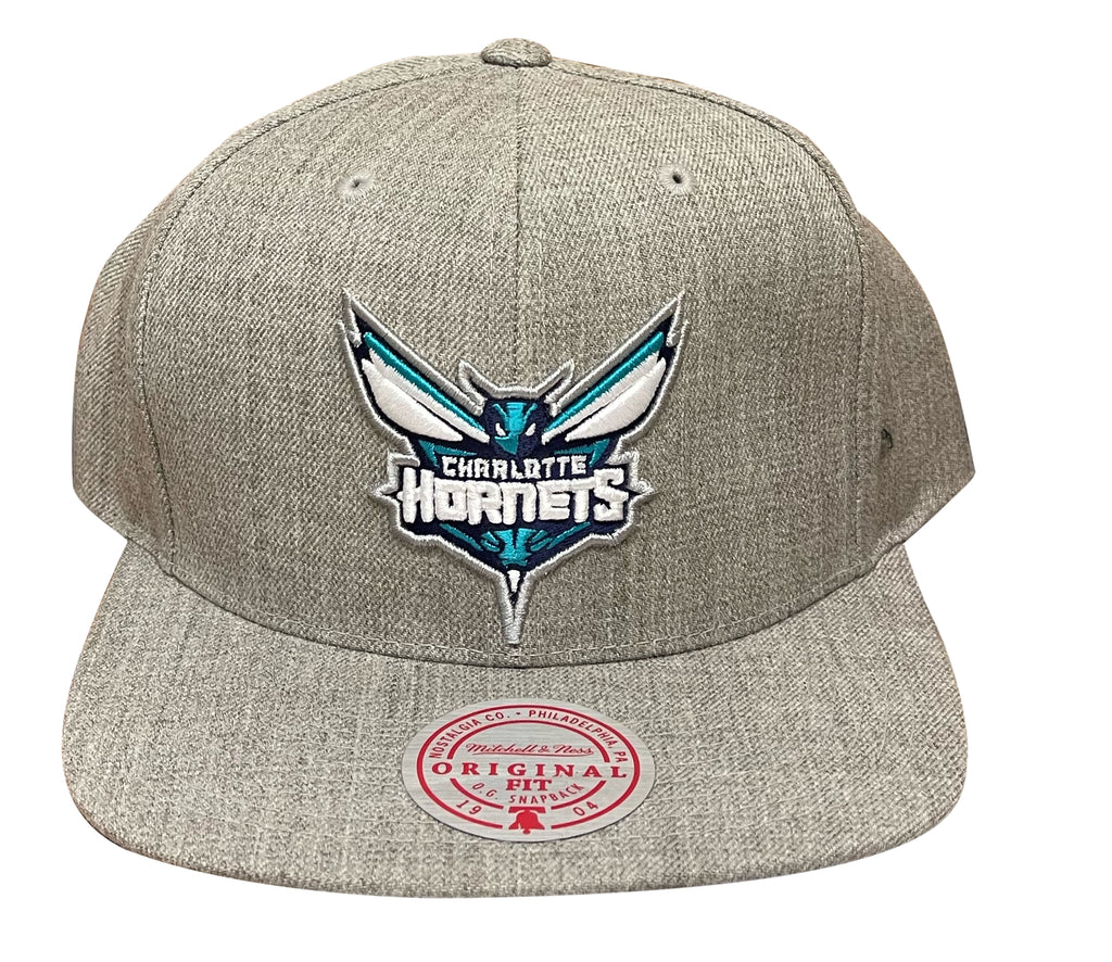 Men's Mitchell & Ness NBA Charlotte Hornets Team Heather Snapback Hat - OSFA