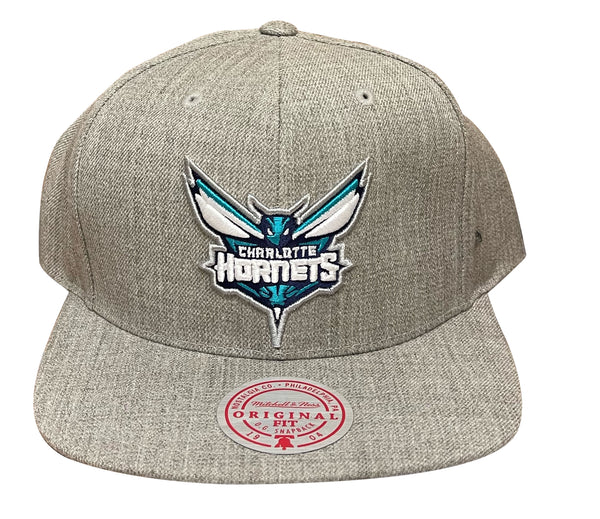 Men's Mitchell & Ness NBA Charlotte Hornets Team Heather Snapback Hat - OSFA