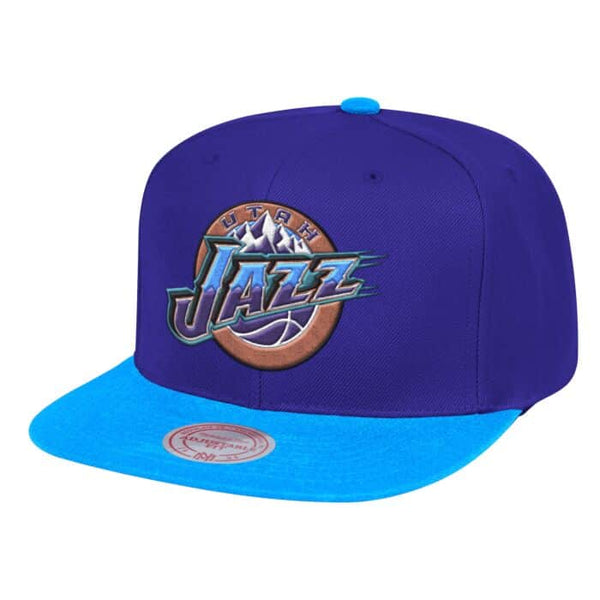 Men's Mitchell & Ness Purple/Teal NBA Utah Jazz Wool 2 Tone HWC Snapback - OSFA