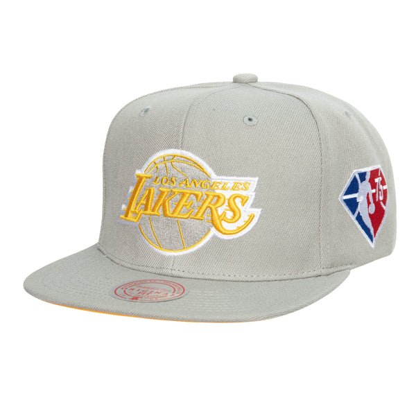 Mitchell & Ness Silver NBA Los Angeles Lakers 75th Anniversary Snapback - OSFA