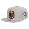 Mitchell & Ness Slvr NBA Milwaukee Bucks 75th Anniversary Slvr Snapback - OSFA