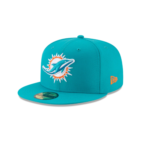 NFL Mens Miami Dolphins On Field 5950 Orange Game Cap By New Era