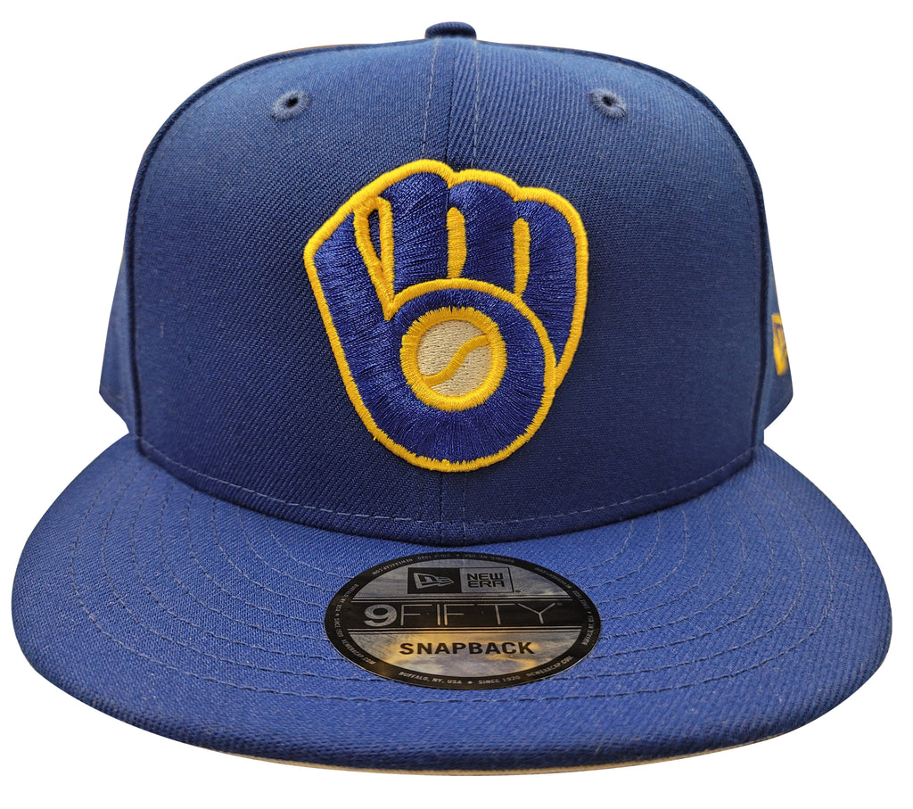 Men's New Era 9Fifty Milwaukee Brewers Royal Blue/Yellow Custom Snapback - OSFA