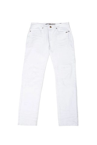 Men's A. Tiziano White Ross Solid Twill Jeans