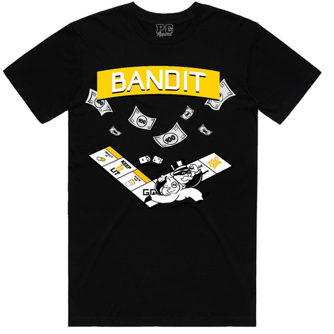 Planet of the Grapes Black/Golden Yellow Bandit T-Shirt