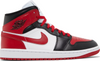 Women's Jordan 1 Mid Black/Gym Red-White (BQ6472 079)