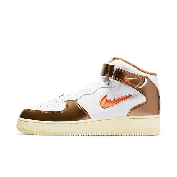 Men's Nike Air Force 1 Mid QS White/Total Orange-Ale Brown (DH5623 100)