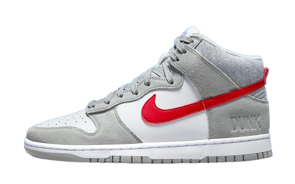Big Kid's Nike Dunk Hi SE Lt Smoke Grey/Gym Red-White (DH9750 001)