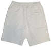 Lacoste Wht/Lght Bl Oversized Crocodile Print Organic Cttn Fleece Shorts