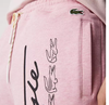 Men's Lacoste Pink Signature Print Cotton Fleece Shorts