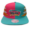 Mitchell & Ness Teal/Pink NBA San Antonio Spurs Diamond Cut HWC Snapback - OSFA