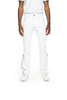 Men's Smoke Rise White Twill Patch Rhinestone Stacked Jeans