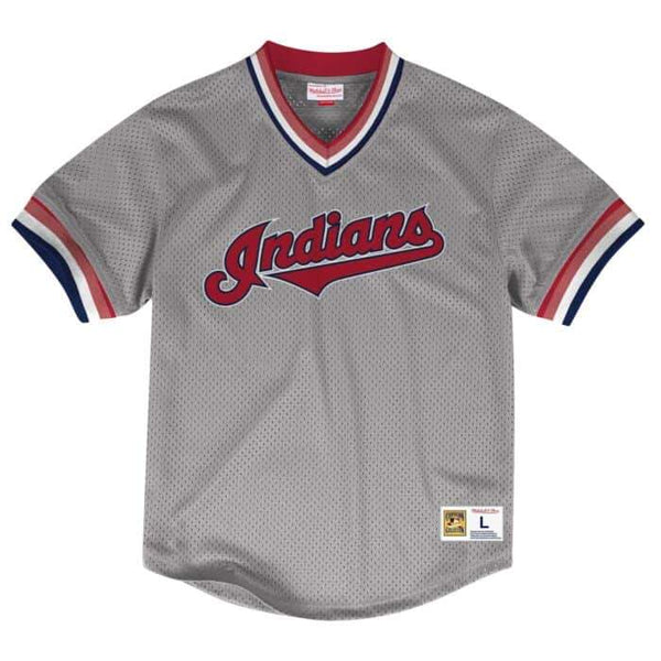 Mitchell & Ness Grey MLB Cleveland Indians Mesh V-Neck Jersey – The Spot  for Fits & Kicks