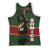 Mitchell & Ness Dk Gn NBA Seattle Supersonics Shawn Kemp Sublimated Tank
