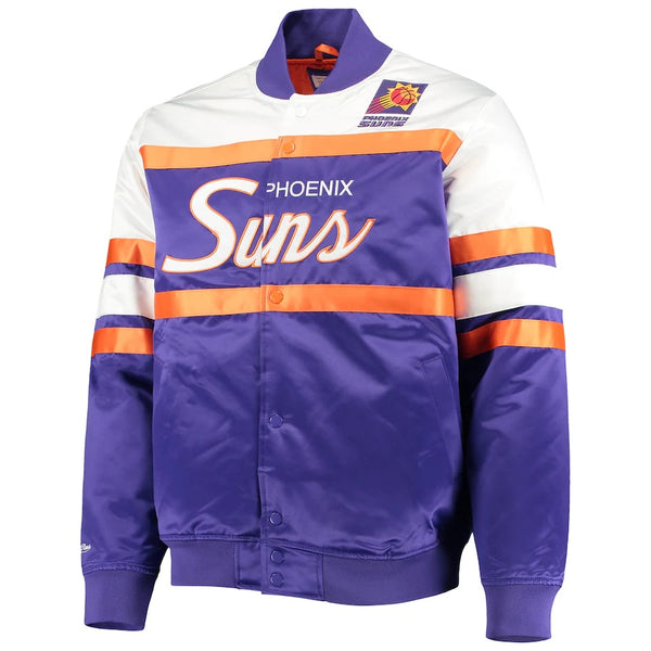 Men's Mitchell & Ness Purple NBA Phoenix Suns Heavyweight Satin Jacket