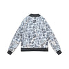 Women's Mitchell & Ness White NBA Los Angeles Lakers Doodle Satin Jacket