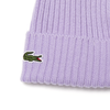 Men's Lacoste Neva Purple Ribbed Wool Beanie - OSFA
