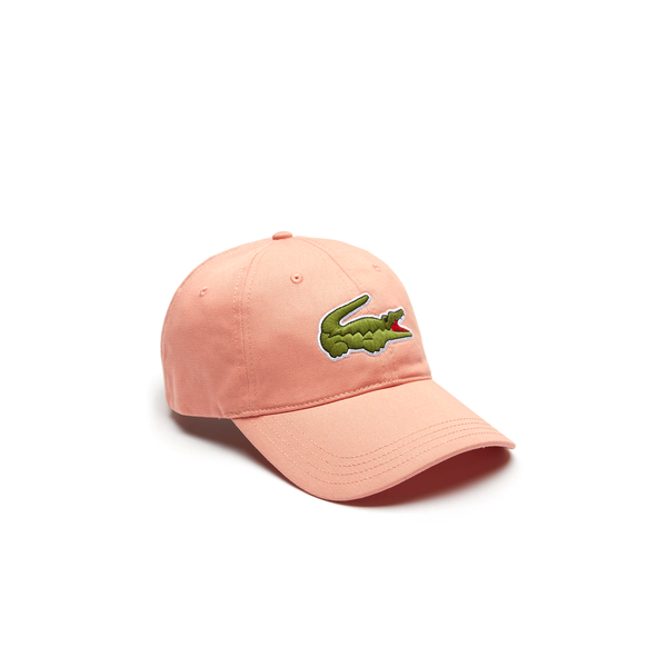 Lacoste Elf Pink Contrast Strap And Oversized Crocodile Strapback Cap - OSFA