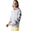 Men's Lacoste Silver Chine Hooded Print Sleeve Fleece Sweatshirt