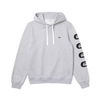 Men's Lacoste Silver Chine Hooded Print Sleeve Fleece Sweatshirt