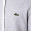 Men's Lacoste Silver Chine Hooded Print Sleeve Fleece Sweatshirt