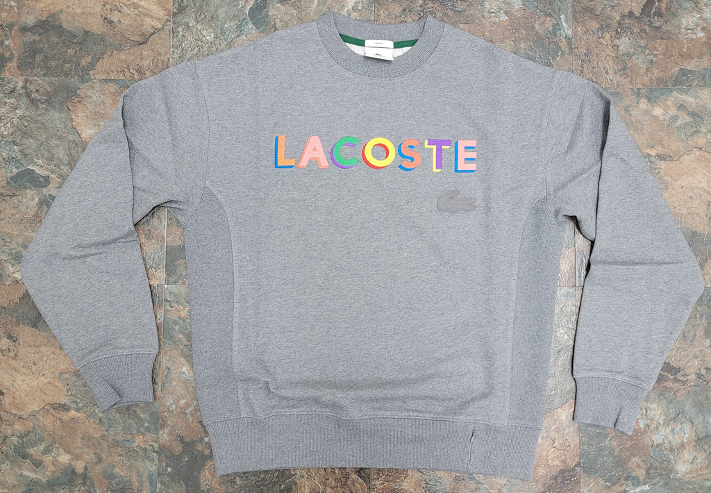 Lacoste Heather Lead L!VE Loose Fit Embroidered Fleece Sweatshirt