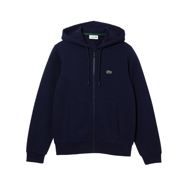 Men's Lacoste Navy Kangaroo Pocket Fleece Hoodie Sweatshirt