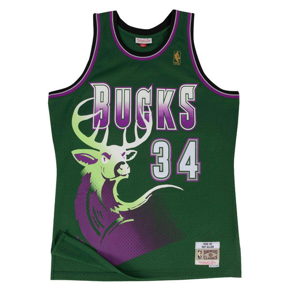 Mitchell & Ness Green NBA Milwaukee Bucks Ray Allen 1996 Alternate Swingman Jersey