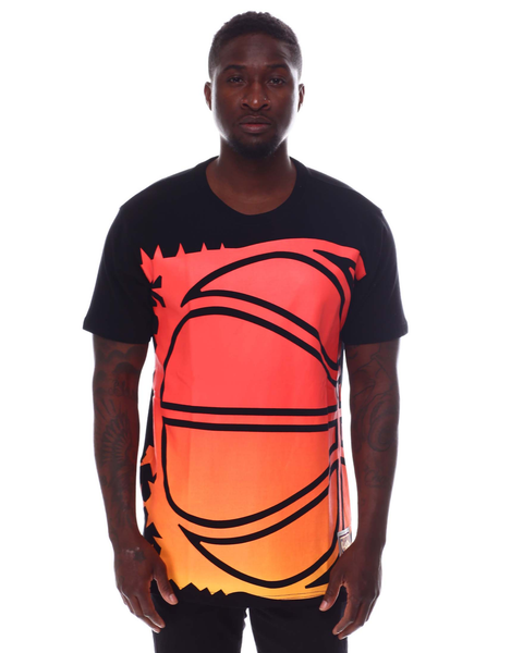 Men's Mitchell & Ness Blck NBA Orlando Magic Flames Short Sleeve T-Shirt