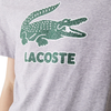 Lacoste Silver Chine Crew Neck Crackled Logo Print T-Shirt