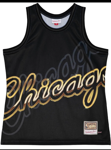 Men's Mitchell & Ness Black NBA Chicago Bulls Big Face 4.0 Fashion Tank Jersey