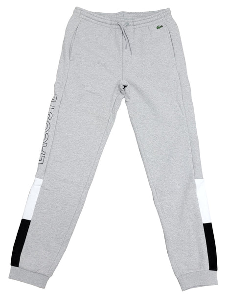 Lacoste Silver Chine/Whit/Blk Branded Colorblock Fleece Jogging Pants