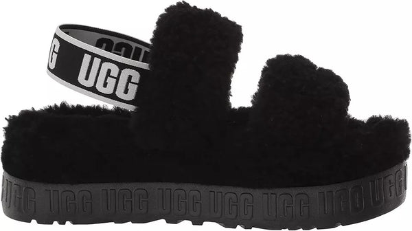 Women's UGG Oh Fluffita Platform Slippers Black (1120876BLK)