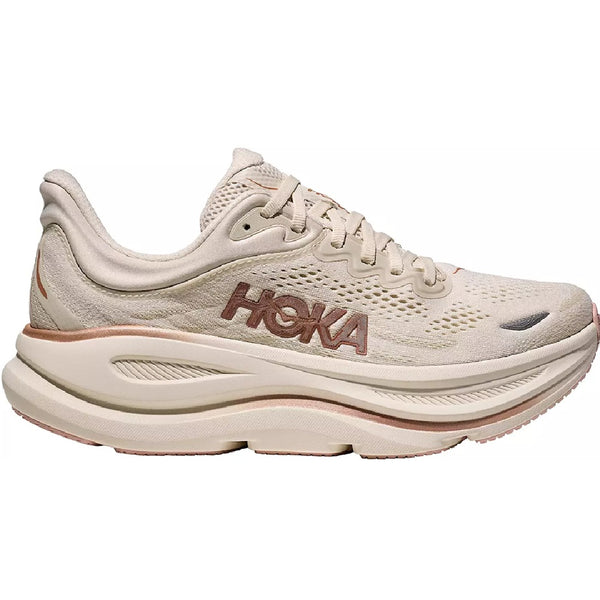 Women's HOKA Bondi 9 White/Rose Gold (1162012-OSG)