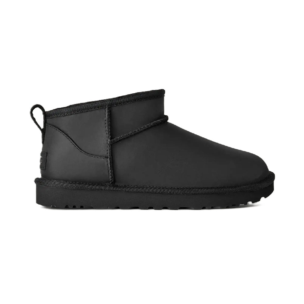 Women's UGG Classic Ultra Mini Leather Boot Black (1174210-BLK)