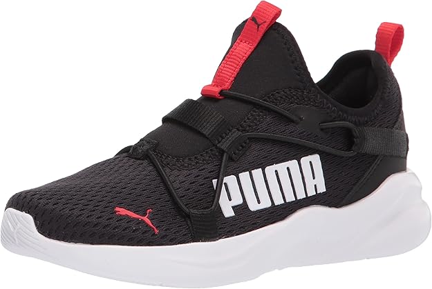 Little Kid's Puma Rift Slip On Pop Puma Black-High Risk Red (194774 01)