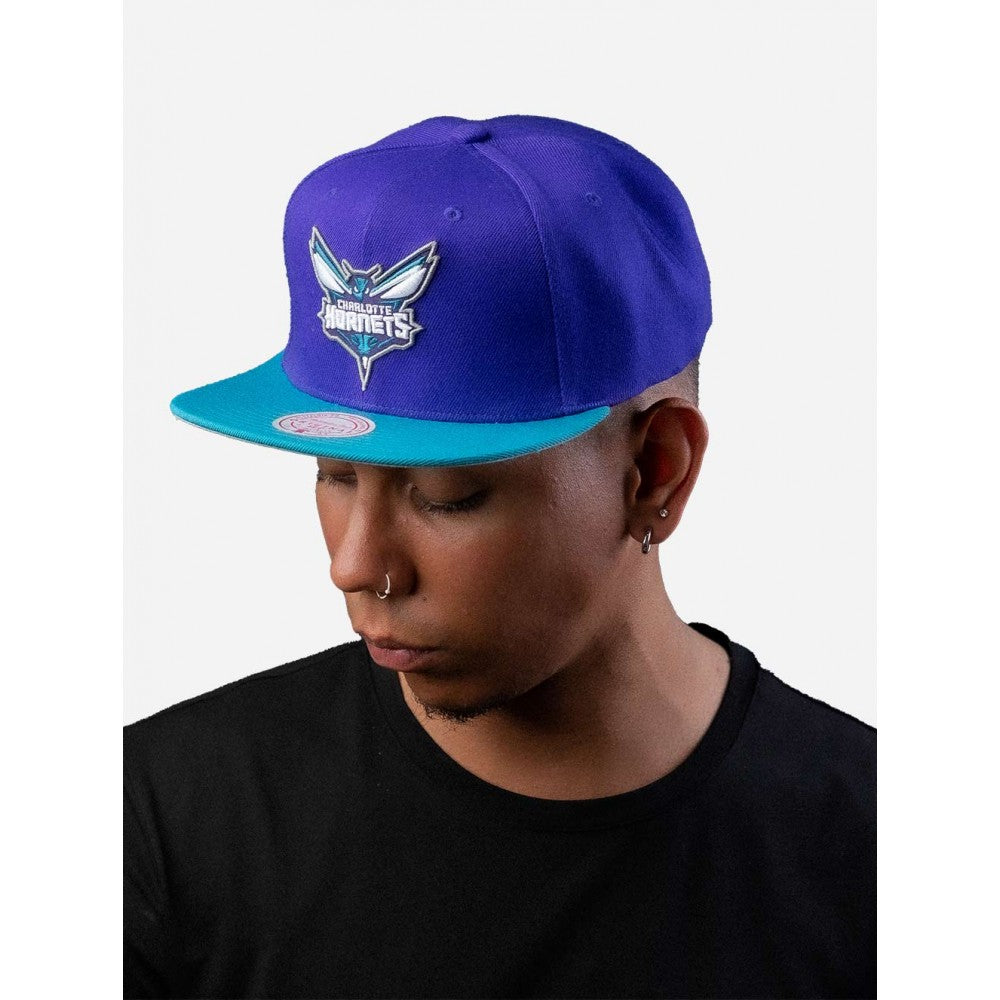 Mitchell & Ness Purple/Teal NBA Charlotte Hornets Core Basic Snapback - OSFA