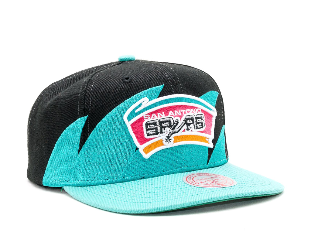 Mitchell & Ness Black/Teal NBA San Antonio Spurs Sharktooth HWC Snapback - OSFA