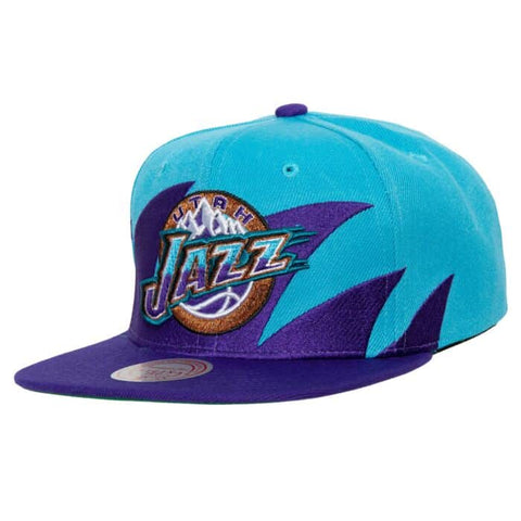 Mitchell & Ness Teal/Purple NBA Utah Jazz Sharktooth HWC Snapback - OSFA