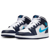 Big Kid's Jordan 1 Mid Obsidian/DK Powder Blue-White (DQ8423 404)