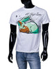 Men's A. Tiziano White Rubin Short Sleeve Jersey Graphic Crew T-Shirt