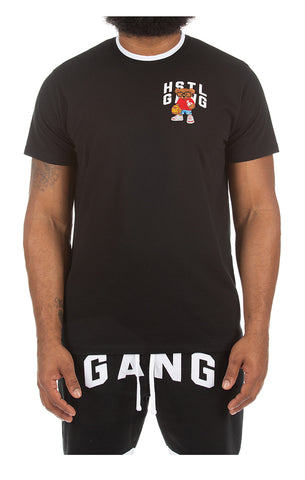 Men's Hustle Gang Black Papa Bell Knit Short Sleeve T-Shirt