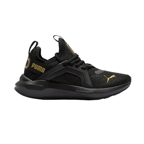Big Kid's Puma Softride Enzo 5 Shine Jr Puma Black-Gold (312261 01)